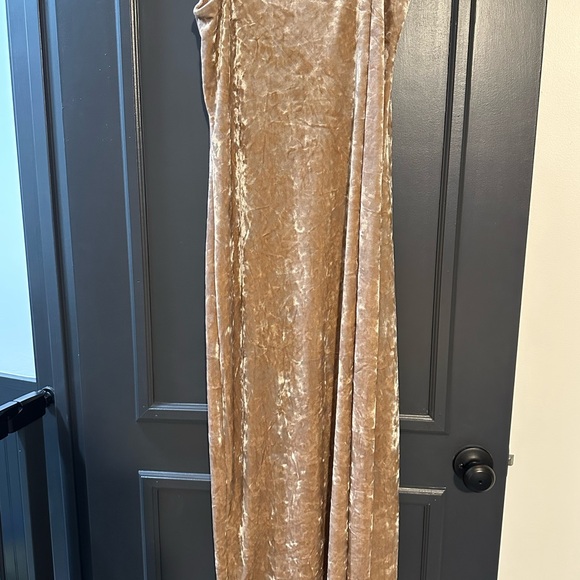 Gorgeous Velvet Gold Slip Dress by Z Supply - Picture 2 of 5